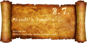Mizsák Tamás névjegykártya